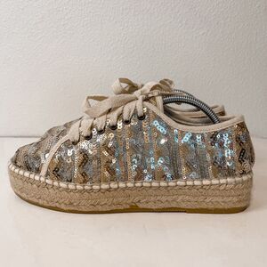 Toni Pons Origens Espadrille Sequined Sneakers Size 38